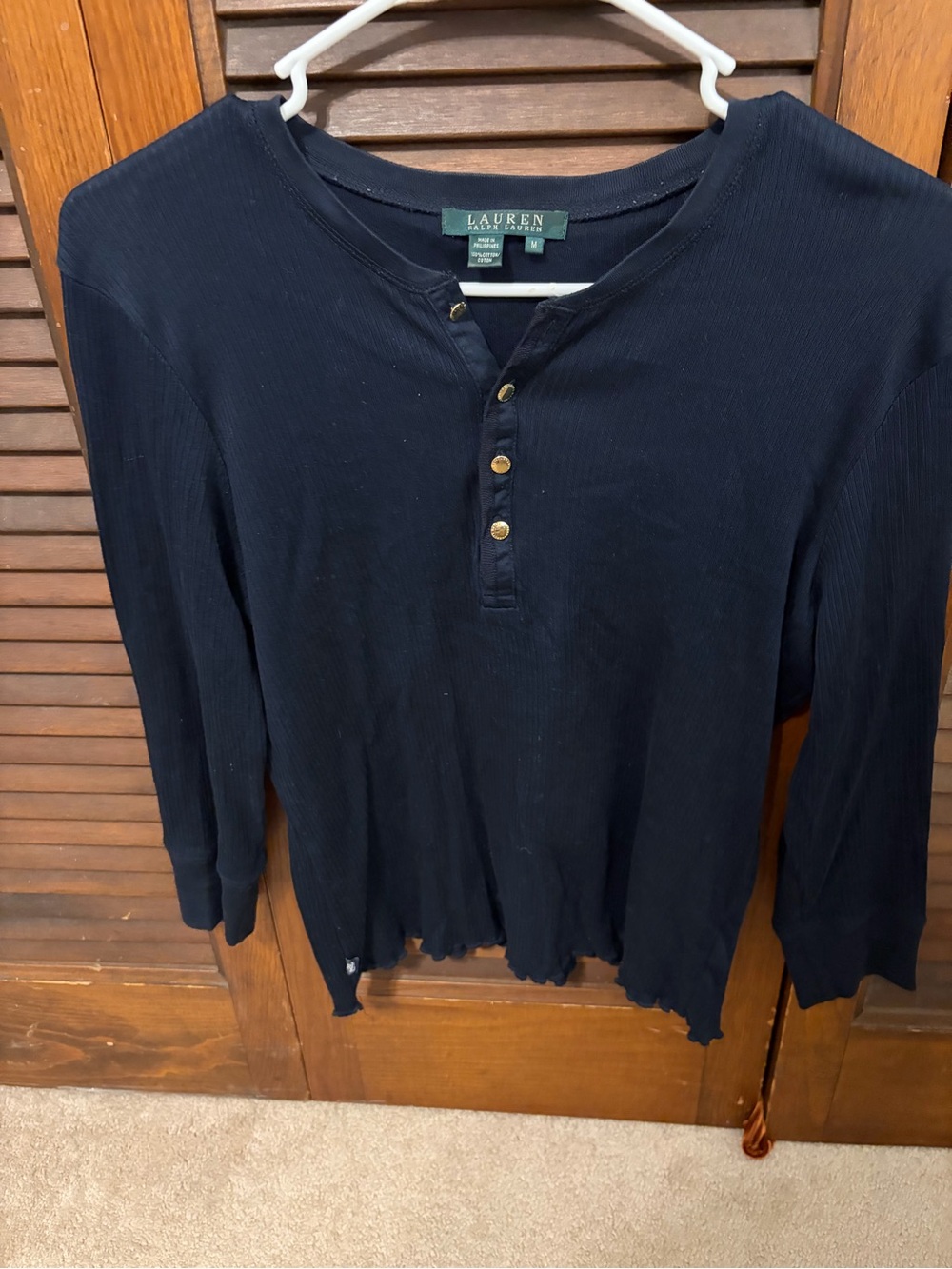 Ralph Lauren Navy Long-Sleeve Henley Shirt